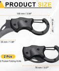 Two Pack Dope Everyday Carry Mini Folding Knife With Carabiners For EDC 3Cr13 Stainless Steel Blade 1.38 Inches