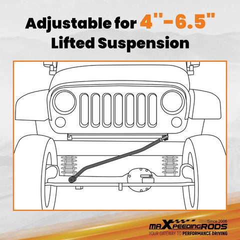 Adjustable Front Track Bar For Jeep Cherokee XJ 1984 To 2001 Center Axle After Lift Kit 4 To 6.5 Inch Easy To Adjust Length 790 To 830 Mm With Relocation Bracket Keeps Your Rig Aligned On Trails And Daily Driving. diagram for Jeep XJ lifted suspension