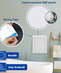 No Drama Peel And Stick Drywall Access Panel 5 x 7 Inch Heavy Duty Plastic Plumbing Hole Cover White on bathroom wall