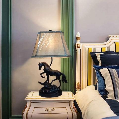 Beige Horse Themed Desk And Bedside Table Lamp For Bedroom And Learning Space A Personalized Night Light With Entrance Decor And Thanksgiving Style Cozy Home Accent For Any Room.