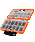 Universal 537 Piece RC Screw Kit With Stainless Steel Hardware For One Eighth One Tenth One Twelfth One Sixteenth Scale RC Cars Trucks And Crawlers M3 M4 screws in orange storage case
