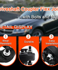 Plug And Play Flex Joint Driveshaft Coupler 935 302 For Chrysler Pacifica 2004 2008 And Dodge Avenger 2008 Journey 2009 2017 Replacement Part With Easy Install And Durable Build Replaces 4641968AC 4641968AD 4641968AE 4641968AF 4641968AG, black coupler with bolts