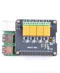 4 Channel Relay Module for Raspberry Pi High Voltage Switching Board Plug and Play Home Automation Add On for Pi visible top view