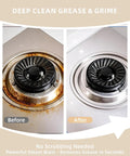 Before and after cleaning of a stove burner using the Grab This Bad Boy Of A Handheld Steam Cleaner For Home!