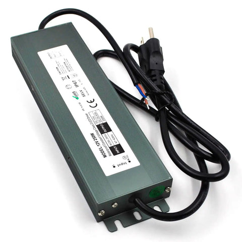 2 Pack LED Driver 12V 80W Waterproof IP67 Power Supply Transformer 90-250V AC to 12V DC Low Voltage Output with 3 Prong Plug Cable