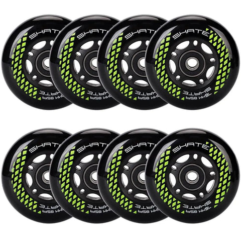 8 Pack Inline Skate Wheels Set With 72mm 76mm 80mm Options ABEC9 Bearings 85A PU Spacers Included Fits Rollerblade Roller Derby And K2 Skates