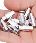 Aluminum Inline Wheel Bearing Spacers 10 Piece Kit in hand, showcasing material and size for skate and inline wheels