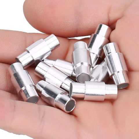 Aluminum Inline Wheel Bearing Spacers 10 Piece Kit in hand, showcasing material and size for skate and inline wheels