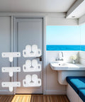 Set Of 3 White Ball Catch Latches For Cabinets And Cupboards Marine Grade Door Closures That Snap With Spring Back Plates Plastic Roller Catches Durable Cabinet Hardware For Home Improvement And Boat Projects on gray cabin door