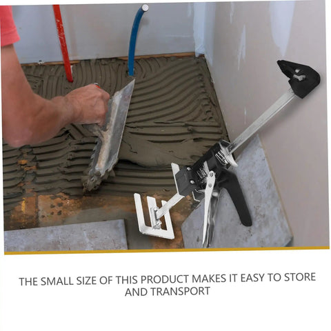 Heavy Duty 2 Piece Furniture Lifter Jack Tools in use for floor leveling with clear adjustment markings on compact design.