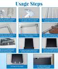 Steps for using 18 Pcs Silver Metal Picture Frame Hardware Kit With L Shaped Angle Brackets and Flat Plates for DIY framing.