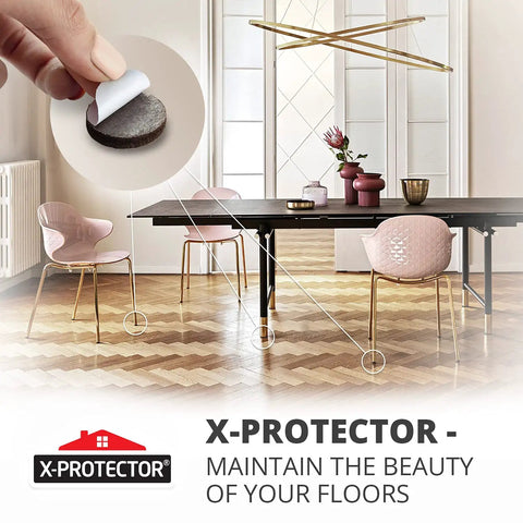 Person showing Heavy-Duty Round Felt Furniture Pads 2 Inch Thick One Quarter Inch Protectors for Furniture Feet, living room view.
