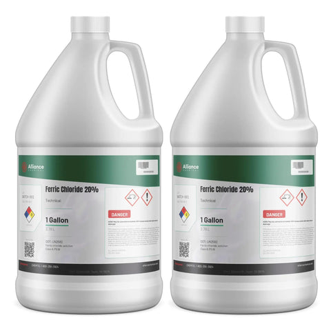 Ferric Chloride Twenty Percent Aqueous Solution For PCB Etching Water Treatment And Wastewater Coagulation FeCl3 Two Gallon Jug Pro Grade Quality
