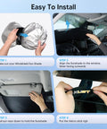 Custom Fit Windshield Sun Shade For Chevy Silverado And GMC Sierra 2007 To 2013 Foldable UV Blocker installation steps