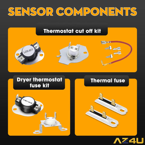 Electric Dryer Heating Element Replacement With Thermostat And Thermal Fuse Fits WED9400 Series Dryers components