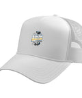 Cool White Trucker Hat For Machinist Guys With Crazy Vise Gauge Square Design CNC Workshop Tool Gifts Mesh Back Adjustable Fit One Size Works Great, white foam front with mesh back.
