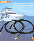 Sixteen Foot Hose Kit for Marine Hydraulic Steering Systems Compatible with Seastar and Teleflex Outboard Boats A True Workhorse Gear Pro Grade for Precision Steering and Smooth Control shown with yacht background