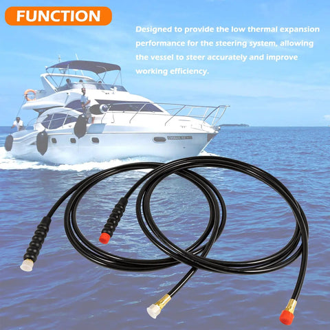 Sixteen Foot Hose Kit for Marine Hydraulic Steering Systems Compatible with Seastar and Teleflex Outboard Boats A True Workhorse Gear Pro Grade for Precision Steering and Smooth Control shown with yacht background