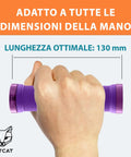 Hand holding XL Ergonomic Lock On Bike Grips Purple For Adults And Big Hands, Mountain Bike MTB BMX E Bike And Scooter Handles