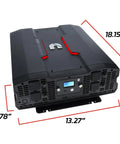 Straight Up Badass 4000W Modified Sine Wave Truck Power Inverter Converts 12V DC To 110V AC, featuring four sockets and USB ports.