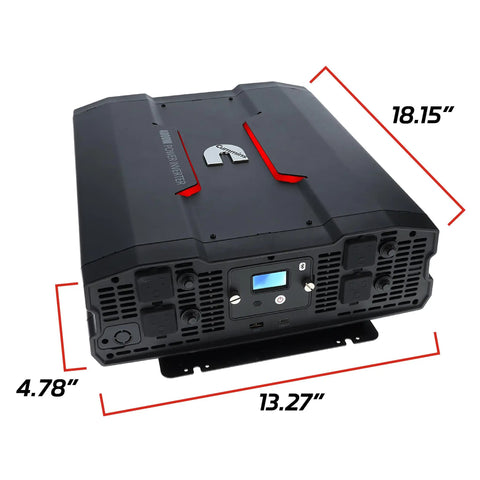 Straight Up Badass 4000W Modified Sine Wave Truck Power Inverter Converts 12V DC To 110V AC, featuring four sockets and USB ports.