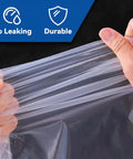 Hands stretching 20 Pack Heavy Duty Pro Grade Plastic Drop Cloths 9x12 Feet For Painting See Through Tarp Protection