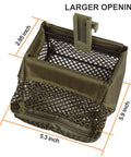 Heat Resistant AR Brass Catcher Net With Quick Release Zipper And Dual Picatinny Mounts, Khaki, showing dimensions.