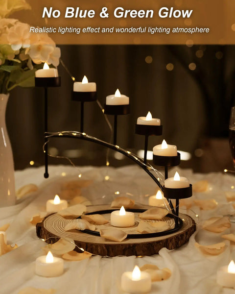 Flameless LED Tea Lights Set For Party And Home Battery Operated Flickering Votive Candles 12 24 50 100 150 Pack Warm Yellow Lit Glow