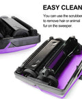 Lightweight Manual Carpet Sweeper And Rug Cleaner Cruises Across Carpets Without Breakin A Sweat Picks Up Pet Hair And Dust Like A Charm For Quick Daily Cleanup Sessions, showing easy clean scrubbing brush.