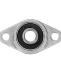 Front view of uxcell KFL08 pillow block bearing, zinc alloy flange housing, 8mm bore.