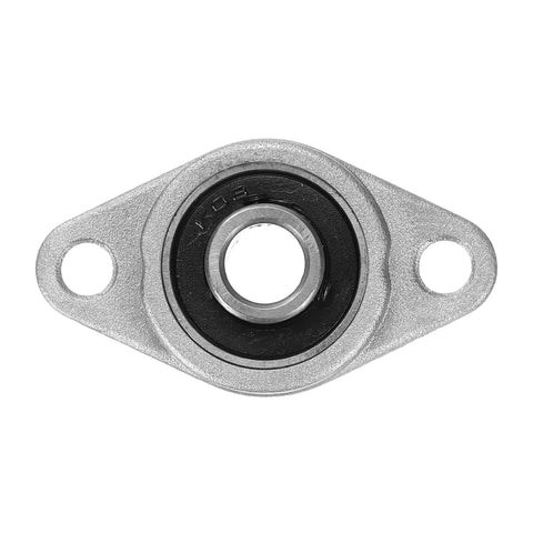 Front view of uxcell KFL08 pillow block bearing, zinc alloy flange housing, 8mm bore.