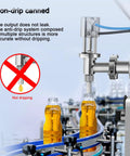 Tough As Nails Pneumatic Bottle Filler, Heavy Duty Adjustable Liquid Paste Dispenser For Yogurt, Shampoo, And Honey, Zero Drip Stainless Steel Head, 110V To 220V Power, Hella Versatile And Quick, showcasing non-drip filling system.
