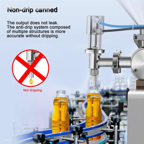 Tough As Nails Pneumatic Bottle Filler, Heavy Duty Adjustable Liquid Paste Dispenser For Yogurt, Shampoo, And Honey, Zero Drip Stainless Steel Head, 110V To 220V Power, Hella Versatile And Quick, showcasing non-drip filling system.