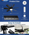 28 Inch Socket Ceiling Fan Light With Remote Control E26 E27 Compatible LED Light 3000K To 6000K Adjustable Color Temperature shown installed