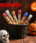 40 Pack Plastic Test Tubes With Rack And Color Coded Caps 12Ml 16X100Mm Polystyrene Clear Durable Lab Tubes for Halloween