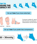 Sizing guide for Plantar Fasciitis Socks For Neuropathy Open Toe Compression Foot Sleeve For Arch And Heel Pain Relief.