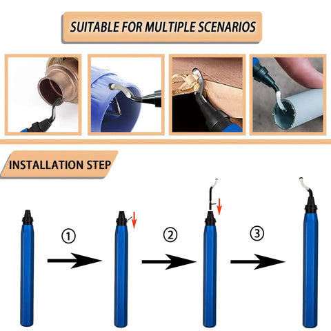 All In One 3D Printer Finishing Kit With 25 Piece Deburring Set, 12 Versatile Blades installation steps and usage