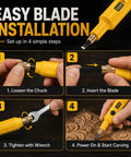 Step-by-step guide for No Fuss Cordless Electric Wood Carving Tool With Kickass Battery Life And Hella Smooth Blade Swaps installation.