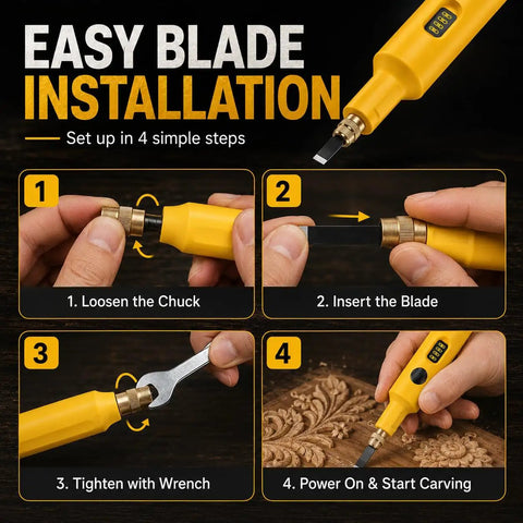 Step-by-step guide for No Fuss Cordless Electric Wood Carving Tool With Kickass Battery Life And Hella Smooth Blade Swaps installation.
