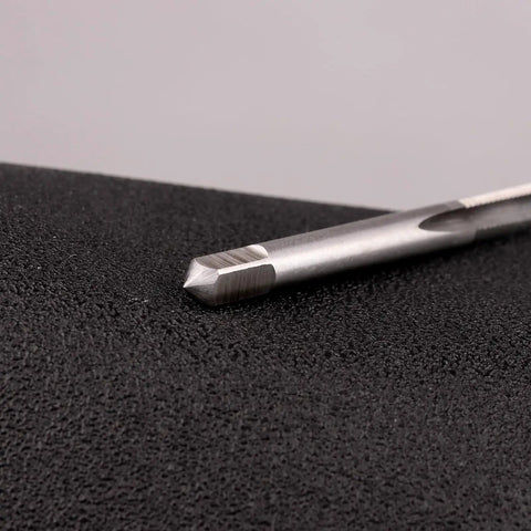 Close-up of 2Pcs M5 X 0.8 Thread Tap HSS Right Hand Milling Tap For Through And Shallow Holes with straight flutes