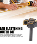 Heavy Duty Slab Flattening Router Bit With 1/4 Inch Shank And Tungsten Carbide Build For CNC Surfacing And Woodworking Projects Plus Four Tis Coated Inserts Included with measuring tape.
