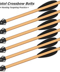 Aluminum Crossbow Bolts For Pistol Crossbows 6.3 Inch Shafts With Sharp Broadhead Tips, 50-80 Lb hunting arrows, gold finish