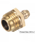 Brass Straight Grease Fitting M14 X 1.5mm Thread Hydraulic Fittings Accessories 2 Pieces close-up view showing thread size