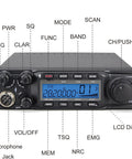 Heavy Duty 80W Ham Radio For Truckers And Road Warriors, front panel with control buttons, knobs, and LCD display visible