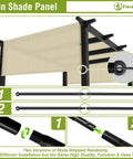 Universal Pergola Shade Cover Replacement Canopy For Deck Patio Porch Backyard Gazebo With Grommets And Weighted Rods