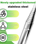 9 Foot Telescopic Golf Ball Retriever With Heavy Duty Stainless Steel Shaft showing upgraded thickened stainless steel details