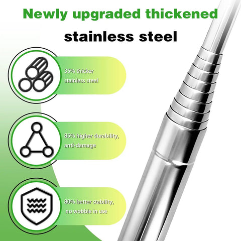 9 Foot Telescopic Golf Ball Retriever With Heavy Duty Stainless Steel Shaft showing upgraded thickened stainless steel details