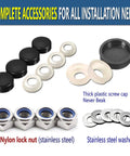 Tight Anti Theft License Plate Screws Keep Your Ride Locked Down Stainless Steel 1/4 Inch Bolts For Cars And Trucks accessories set with nuts, washers, and caps.