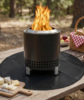 20 Inch Round Tabletop Fire Pit Mat Pro Grade Heat Resistant Silicone Countertop Protector under a Solo Stove
