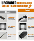 Comparison of handrail features showing Heavy Duty 14 Foot Wall Mount Stair Handrail Built Like A Tank Steel Rail Matte Black.